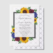 Sunflower Rose Floral Wedding Vellum Uitnodigingen (Offset (Uitnodiging))