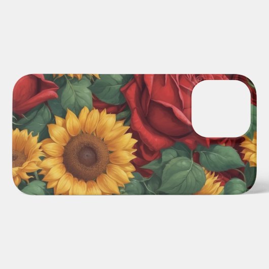 Sunflower & Rose Romance iPhone Hoesje (Achterkant horizontaal)