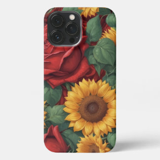 Sunflower & Rose Romance iPhone 13 Pro Max Hoesje