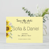 Sunflower rose wedding photo Save The Date Card (Staand voorkant)