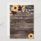 Sunflower Roses Barn QR Code Wedding Kaart (Voorkant)