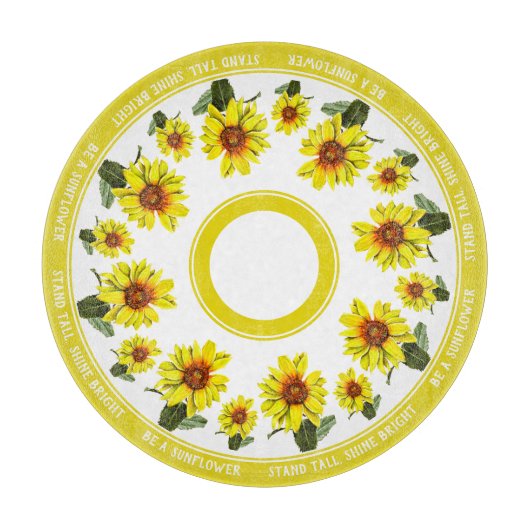 Sunflower Round Cutting Board Snijplank (Voorkant)