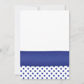 Sunflower Royal Blue White Polka Dot Wedding Kaart (Achterkant)