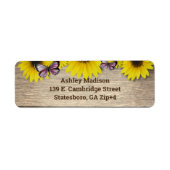 Sunflower Roze Butterflies Return Address Etiket (Voorkant)