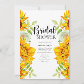 Sunflower Rozen Bridal Shower Invitation Kaart (Voorkant)