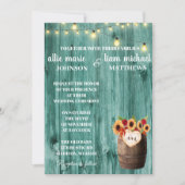 Sunflower & Rozen Whiskey Barrel Wedding Invite Save The Date (Voorkant)