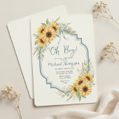 Sunflower Rustic Baby Shower Invitation Kaart