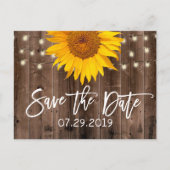 Sunflower Rustic Barn Wedding Save the Date Aankondigingskaart (Voorkant)