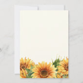 Sunflower rustic boho summer gardern ivory wedding save the date (Achterkant)