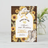 Sunflower Rustic Boots Birthday Kaart (Staand voorkant)