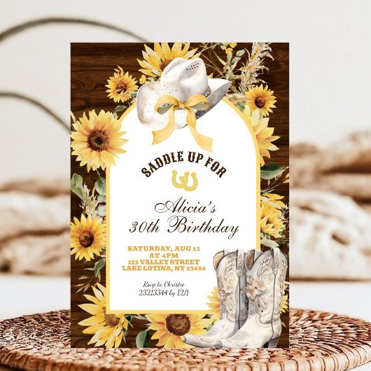 Sunflower Rustic Boots Birthday Kaart