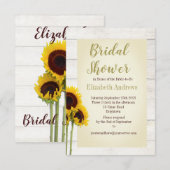 Sunflower Rustic Bridal Shower Invitation Kaart (Voorkant / Achterkant)