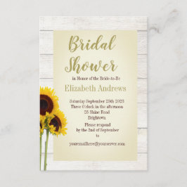 Sunflower Rustic Bridal Shower Invitation Kaart