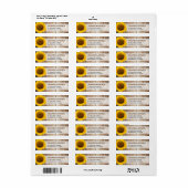 Sunflower Rustic Country Lace Barn Wood RSVP Etiket (Full Sheet)
