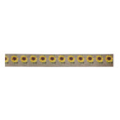 Sunflower Rustic Country Wedding Gift Ribbon Satijnen Lint (Voorkant)