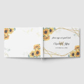 Sunflower Rustic Elegant Geometric Gold Wedding Gastenboek (Volledig)