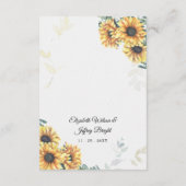 Sunflower Rustic Elegant Geometric Gold Wedding Informatiekaartje (Achterkant)