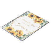Sunflower Rustic Elegant Geometric Gold Wedding Notitieboek (Linkerzijde)