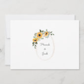 Sunflower Rustic Eucalyptus Foto Save The Date (Achterkant)