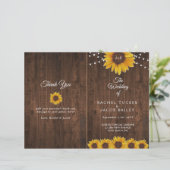 Sunflower Rustic Folded Wedding Program (Staand voorkant)