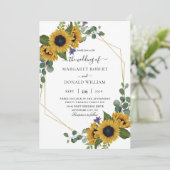 Sunflower Rustic Geometric Gold Kaart (Staand voorkant)