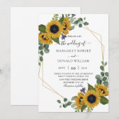 Sunflower Rustic Geometric Gold Kaart (Voorkant / Achterkant)