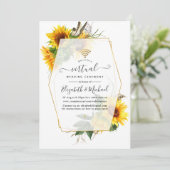 Sunflower Rustic Geometric Online Virtual Wedding Kaart (Staand voorkant)