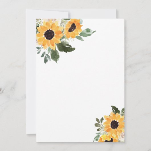 Sunflower Rustic Greenery Bridal Shower Kaart (Achterkant)