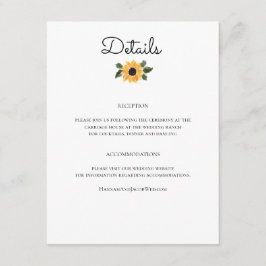 Sunflower Rustic Greenery Wedding-kaart Kaart