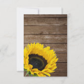 Sunflower Rustic Mason Jar lit Wedding Invitation Kaart (Achterkant)