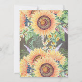 Sunflower Rustic String Lights Afstudeerfeest Kaart (Achterkant)