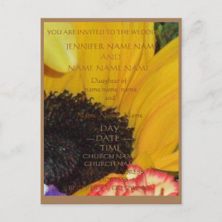 SUNFLOWER RUSTIC WEDDING INVITEERT ENSEMBLE BRIEFKAART