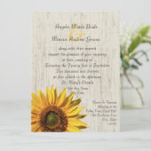 Sunflower Rustic Wedding Kaart (Staand voorkant)