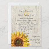 Sunflower Rustic Wedding Kaart (Voorkant)
