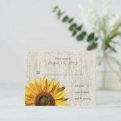 Sunflower Rustic Wedding/Response RSVP Kaartje (Staand voorkant)