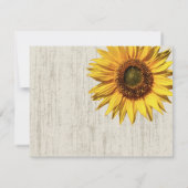 Sunflower Rustic Wedding/Response RSVP Kaartje (Achterkant)