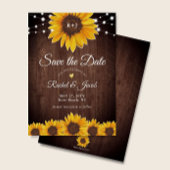 Sunflower Rustic Wedding Save the Date Invitation