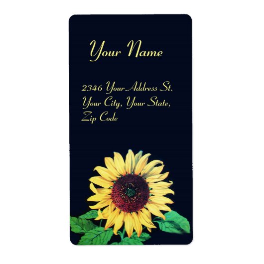 SUNFLOWER Rustic Wedding Summer Party Etiket (Voorkant)