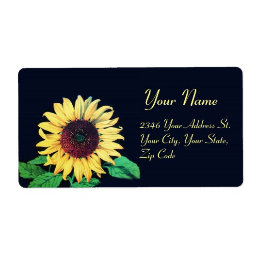 SUNFLOWER Rustic Wedding Summer Party Etiket (Voorkant)