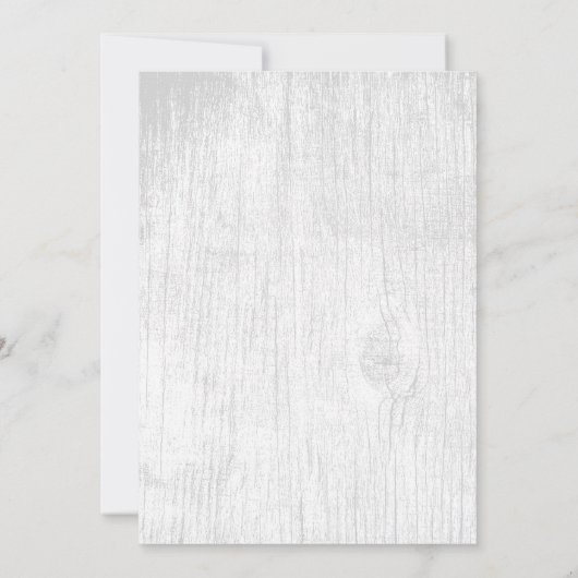 Sunflower Rustic White Barn Wood Wedding Kaart (Achterkant)