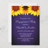 Sunflower Rustic Wood Engagement Party Kaart (Voorkant)