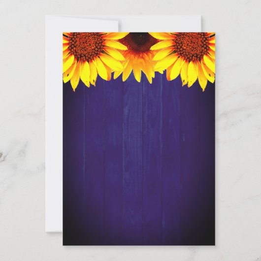Sunflower Rustic Wood Engagement Party Kaart (Achterkant)