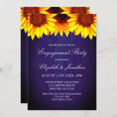 Sunflower Rustic Wood Engagement Party Kaart (Voorkant / Achterkant)