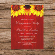 Sunflower Rustic Wood Engagement Party