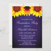 Sunflower Rustic Wood Graduation Party Kaart (Voorkant)