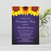 Sunflower Rustic Wood Graduation Party Kaart (Staand voorkant)