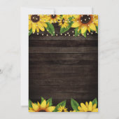Sunflower Rustic Wood String Engagement Party Kaart (Achterkant)