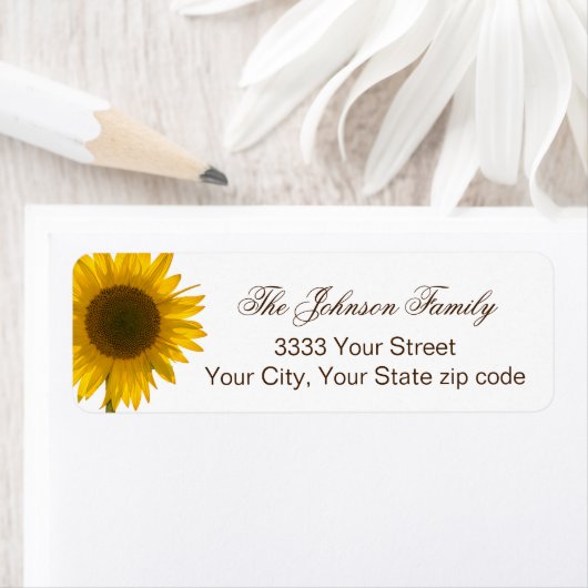 Sunflower rustiek retouradres etiket (Insitu)