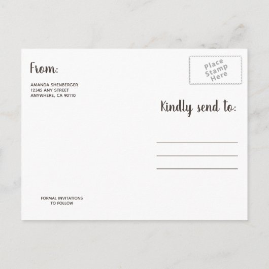 Sunflower rustieke Waterverf Bewaar de datumkaarte Aankondigingskaart (Achterkant)