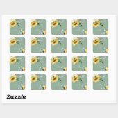 Sunflower Sage Wedding Bedankt Sticker op het plei (Vel)